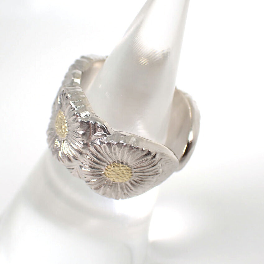 【中古】Buccellati/ブチェラッティ/925 ブロッサムヴェルメイユ ガーデニア シルバー＆イエローヴェルメイユ エターナルリング/14号/j323-1
