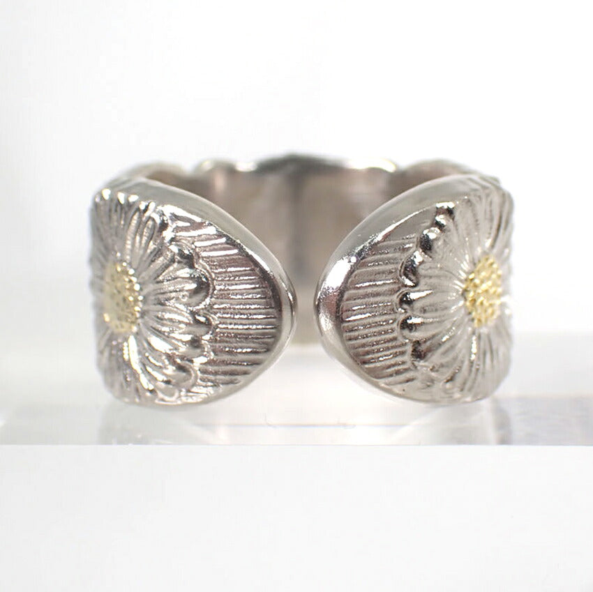 【中古】Buccellati/ブチェラッティ/925 ブロッサムヴェルメイユ ガーデニア シルバー＆イエローヴェルメイユ エターナルリング/14号/j323-1