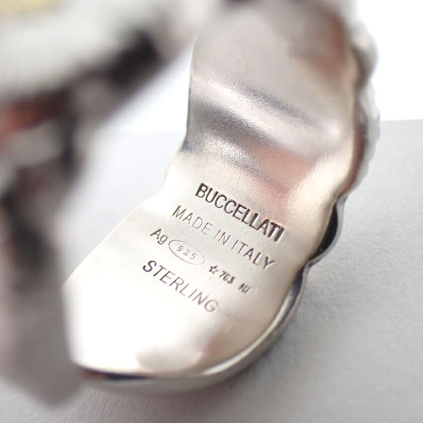 【中古】Buccellati/ブチェラッティ/925 ブロッサムヴェルメイユ ガーデニア シルバー＆イエローヴェルメイユ エターナルリング/14号/j323-1
