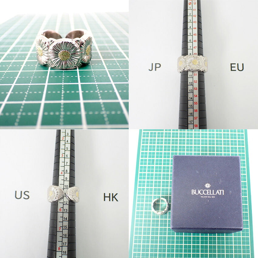 【中古】Buccellati/ブチェラッティ/925 ブロッサムヴェルメイユ ガーデニア シルバー＆イエローヴェルメイユ エターナルリング/14号/j323-1