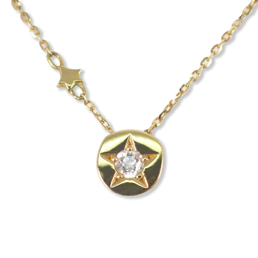 【中古】Festaria/フェスタリア K18 ダイヤモンド Wish upon a star ペンダント/ネックレス/j323-2