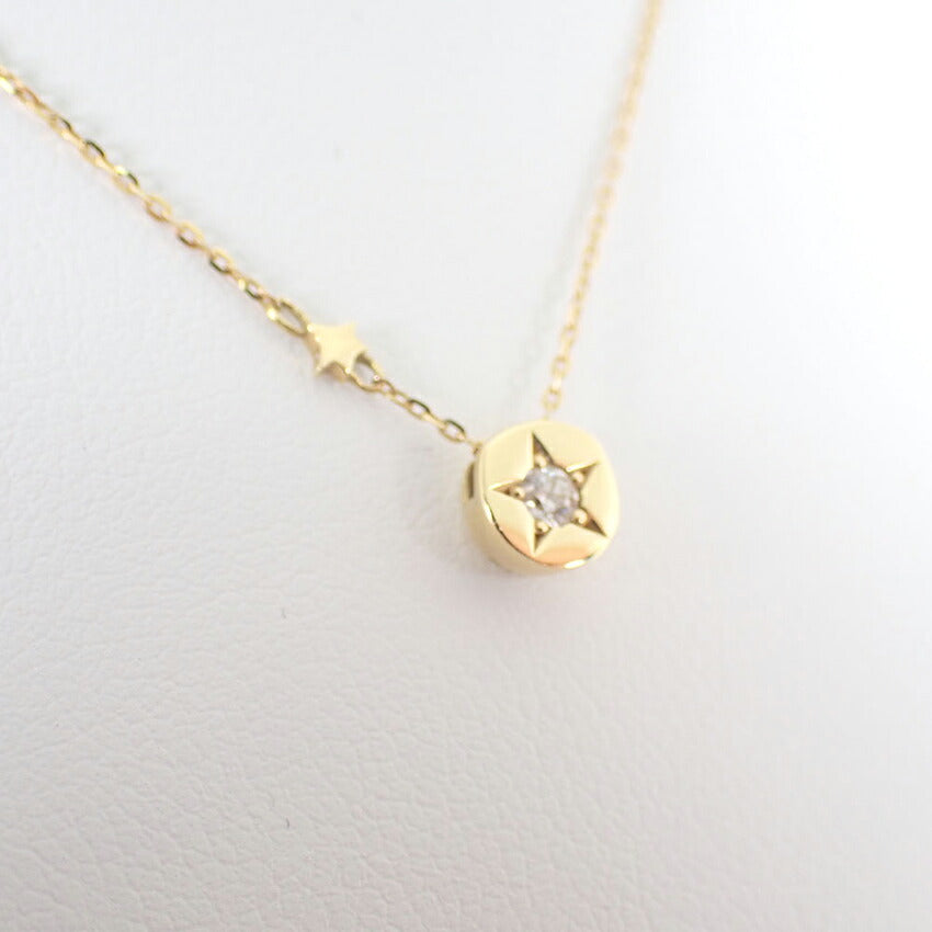 【中古】Festaria/フェスタリア K18 ダイヤモンド Wish upon a star ペンダント/ネックレス/j323-2