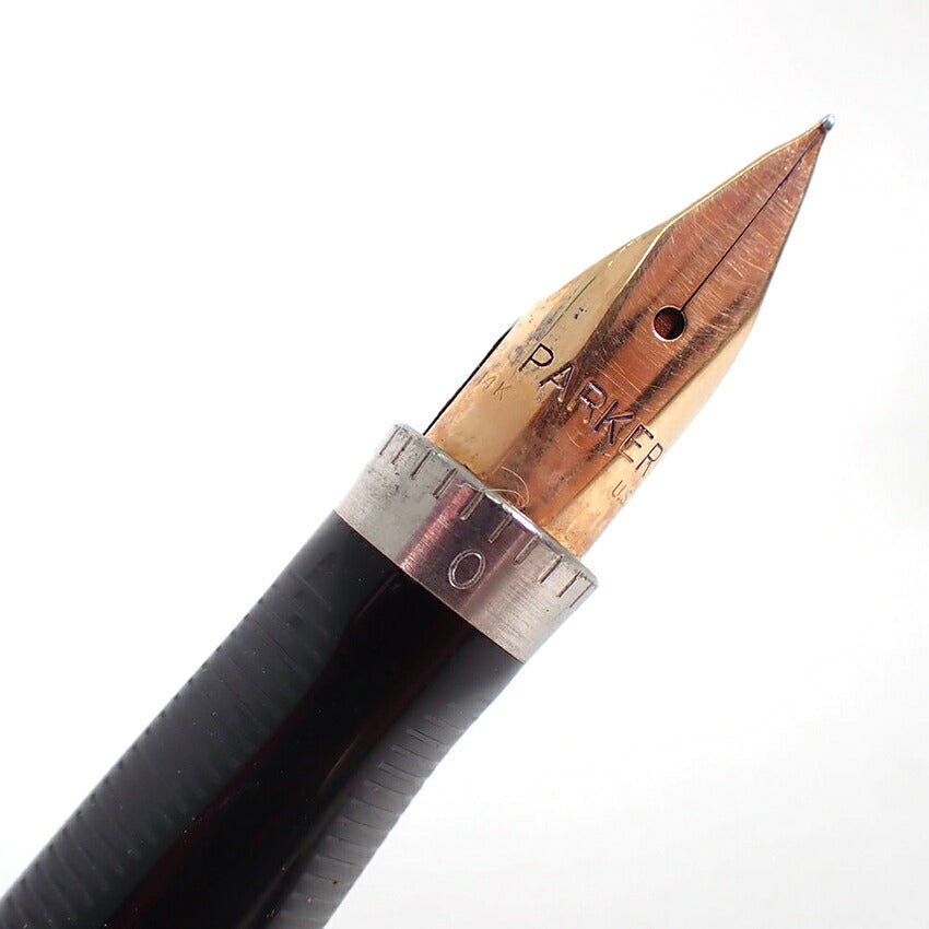 【中古】PARKER/パーカー 万年筆  ペン先 14Kスターリングシルバー925/ゴールド金具/j323-4
