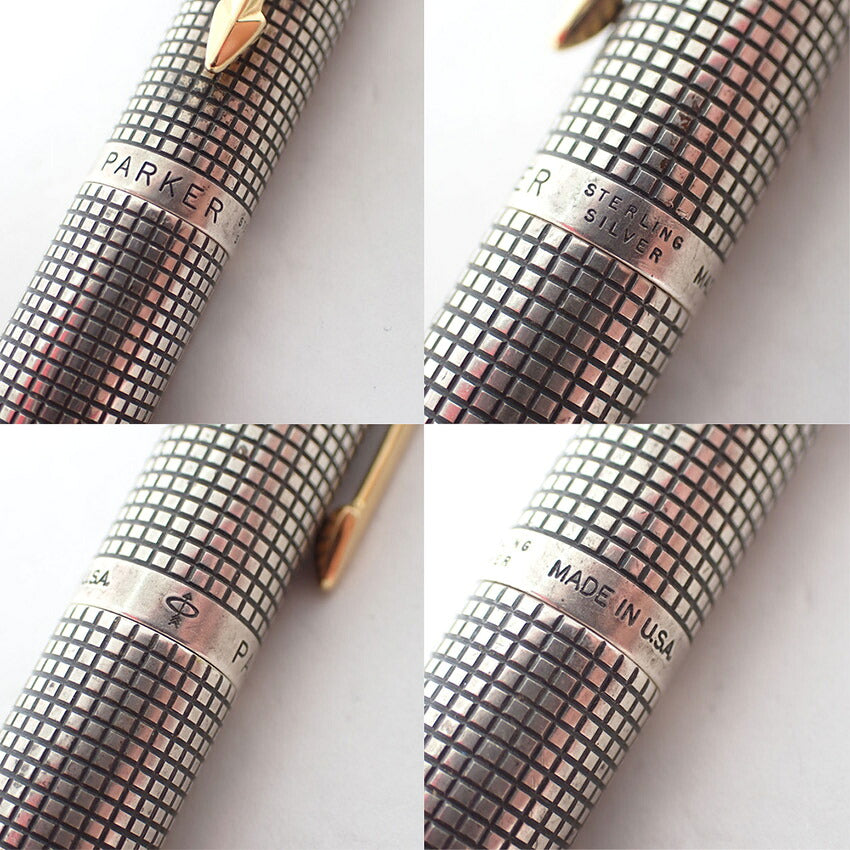 【中古】PARKER/パーカー 万年筆  ペン先 14Kスターリングシルバー925/ゴールド金具/j323-4