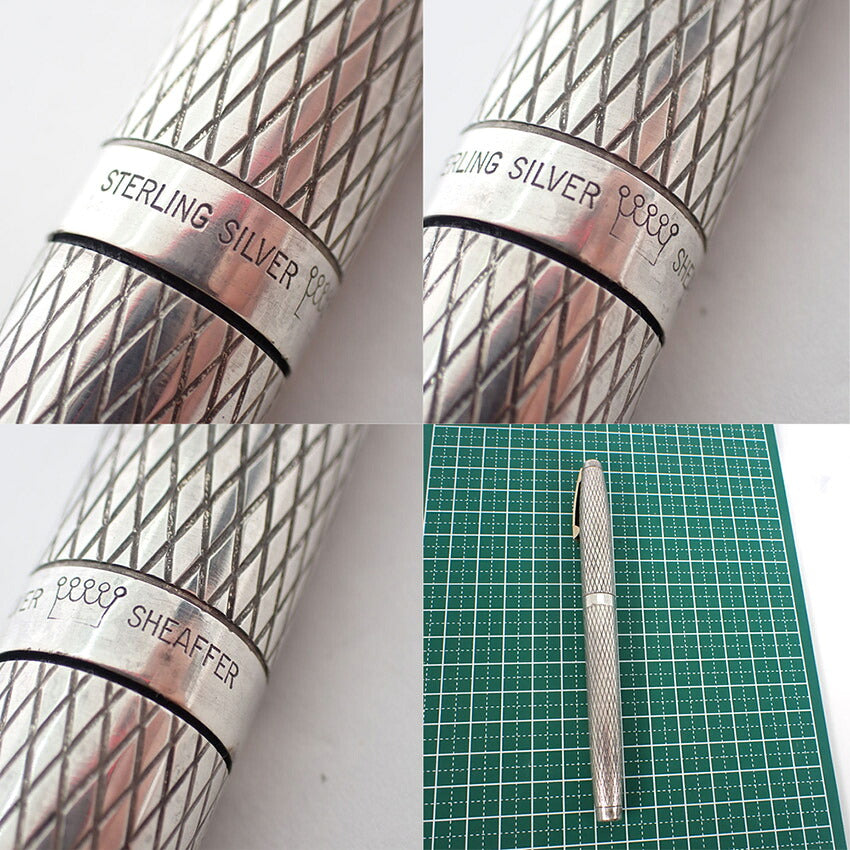 【中古】SHEAFFER/シェーファー 万年筆 ペン先１４K スターリングシルバー925 ゴールド金具/j323-5