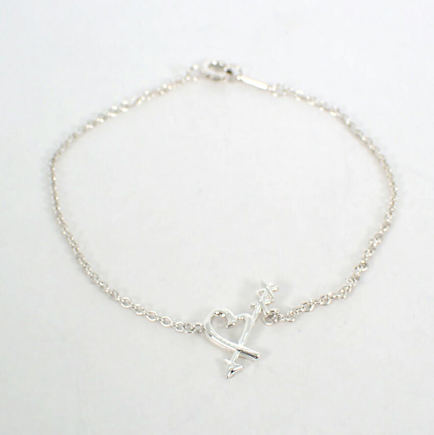 【中古】TIFFANY/ティファニー 925 ラビングハート＆アロー ブレスレット/j324-1