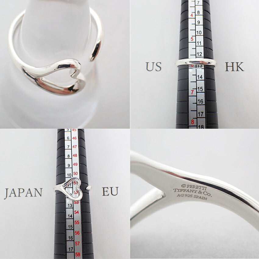 【中古】TIFFANY/ティファニー 925 オープンハート リング /11号/j324-5
