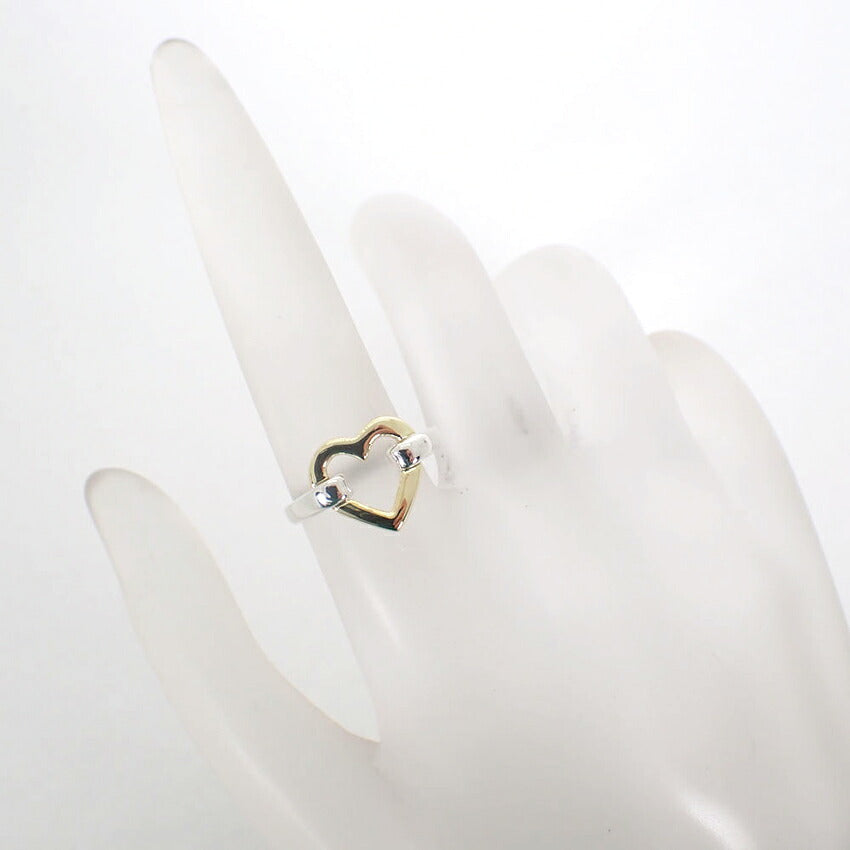 【中古】TIFFANY/ティファニー 925/750 オープンハート  リング /8.5号/j324-6