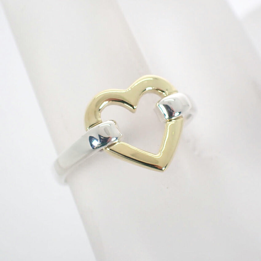 【中古】TIFFANY/ティファニー 925/750 オープンハート  リング /8.5号/j324-6