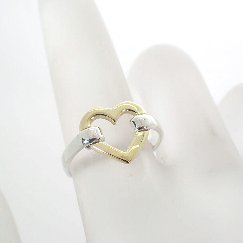 【中古】TIFFANY/ティファニー 925/750 オープンハート  リング /8.5号/j324-6
