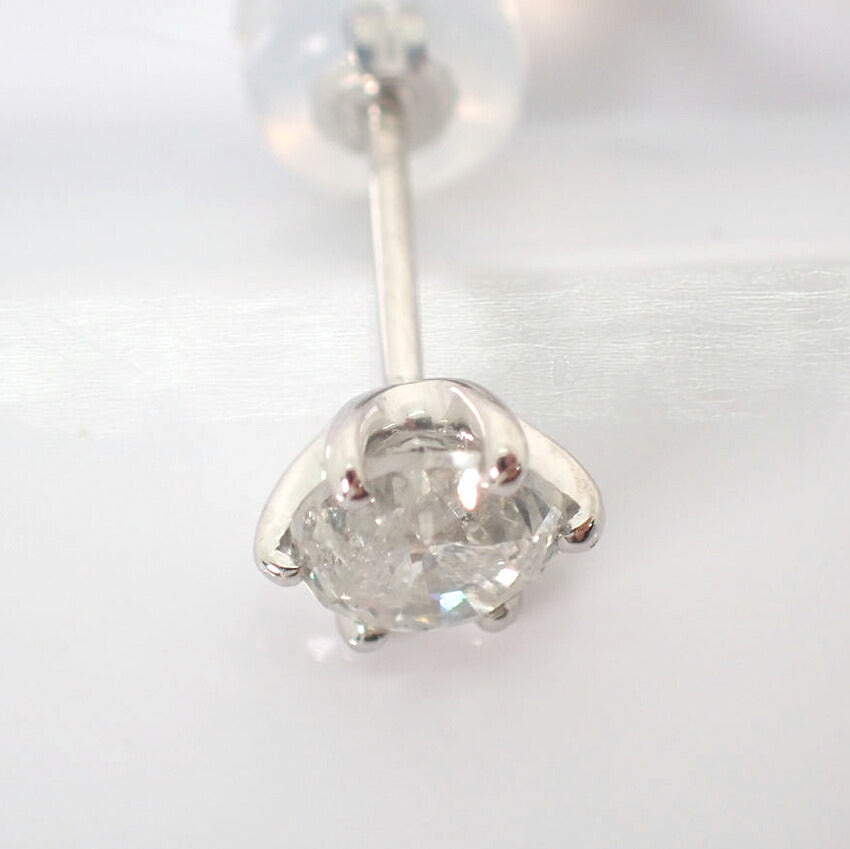 【新品】Pt900 ダイヤモンド 0.522 J I-2 P 中央宝石研究所ソーティング付き 片耳 ピアス/j325-2