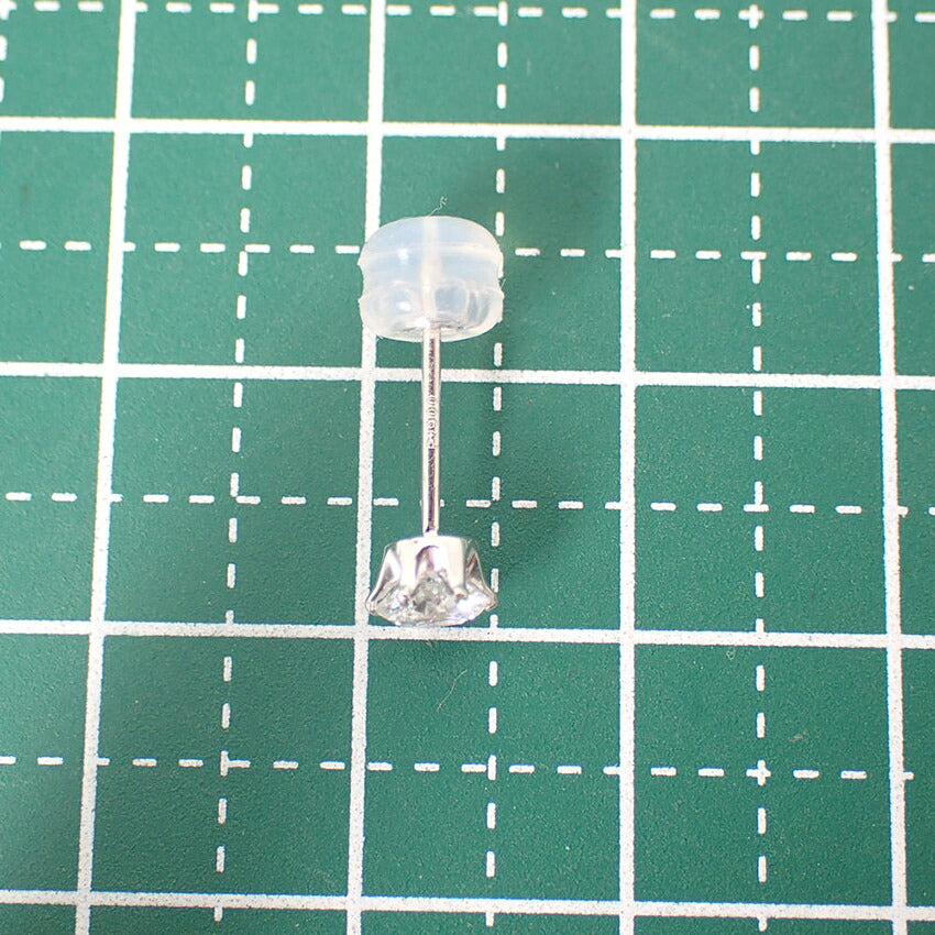 【新品】Pt900 ダイヤモンド 0.279 D VVS-2 EX H&C 中央宝石研究所ソーティング付き 片耳 ピアス/j325-3