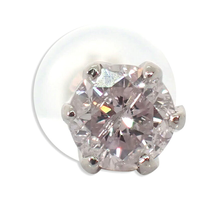 【新品】Pt900  ピンクダイヤモンド 0.188  I-2 片耳 ピアス/j325-5