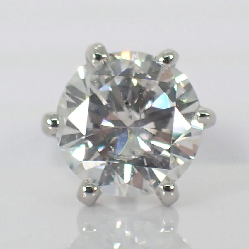 【新品】Pt900 ダイヤモンド 0.517 G SI-2 VG 中央宝石研究所ソーティング付き 片耳 ピアス/j325-6