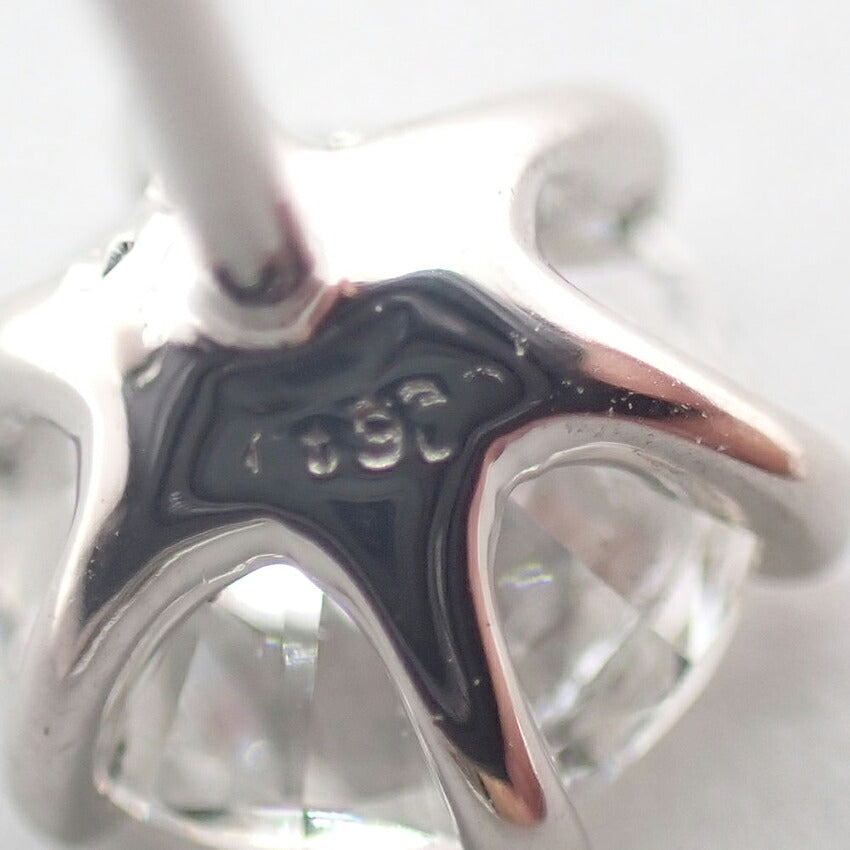 【新品】Pt900 ダイヤモンド 0.517 G SI-2 VG 中央宝石研究所ソーティング付き 片耳 ピアス/j325-6