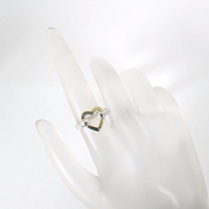 【中古】TIFFANY/ティファニー 925/750 ハート  リング /10号/j325-9