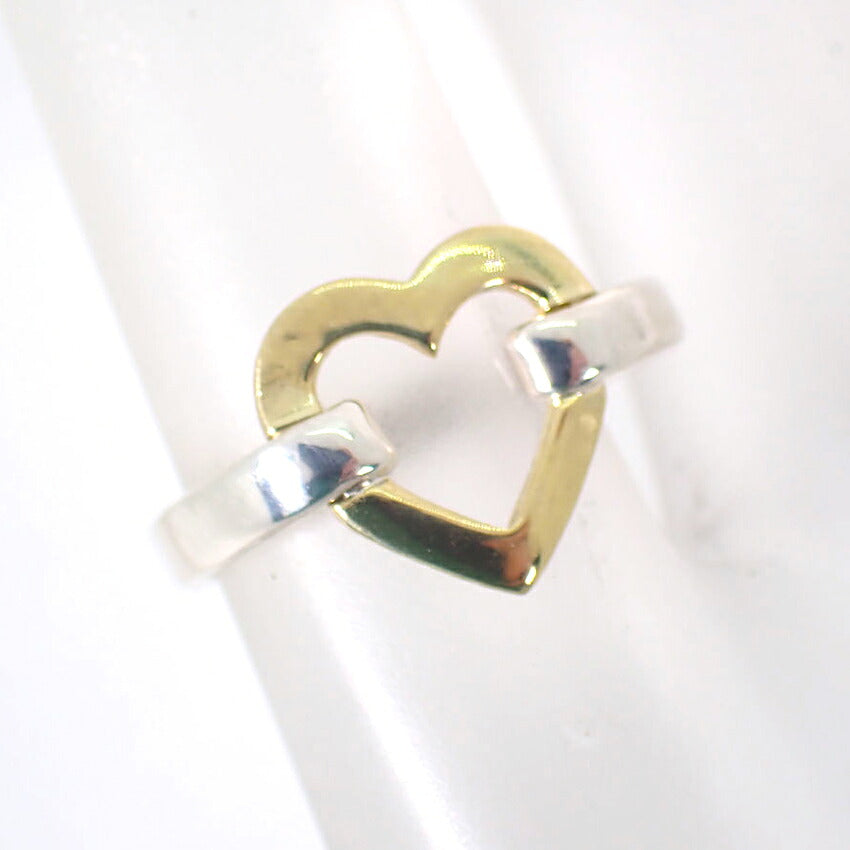 【中古】TIFFANY/ティファニー 925/750 ハート  リング /10号/j325-9