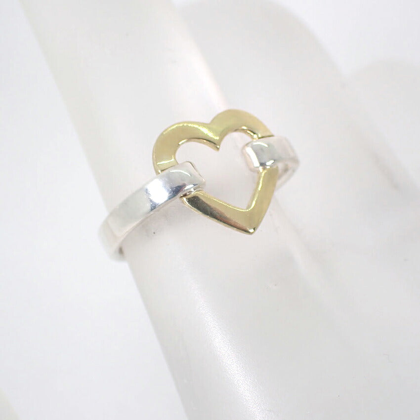 【中古】TIFFANY/ティファニー 925/750 ハート  リング /10号/j325-9