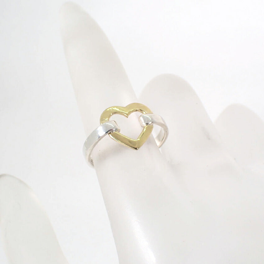 【中古】TIFFANY/ティファニー 925/750 ハート  リング /10号/j325-9