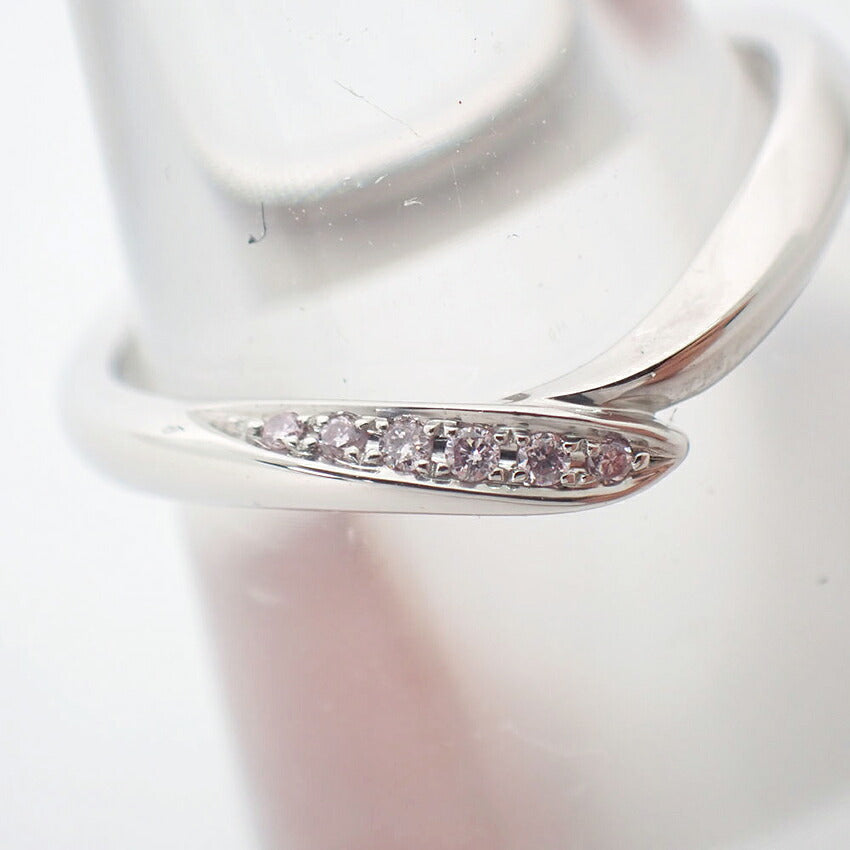 【中古】俄 Pt950 ピンクダイヤモンド リング 中宝ソ付き /7号/j326-3