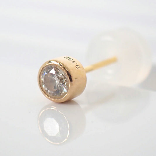 【中古】K18 ダイヤモンド ピアス 片方/j326-6
