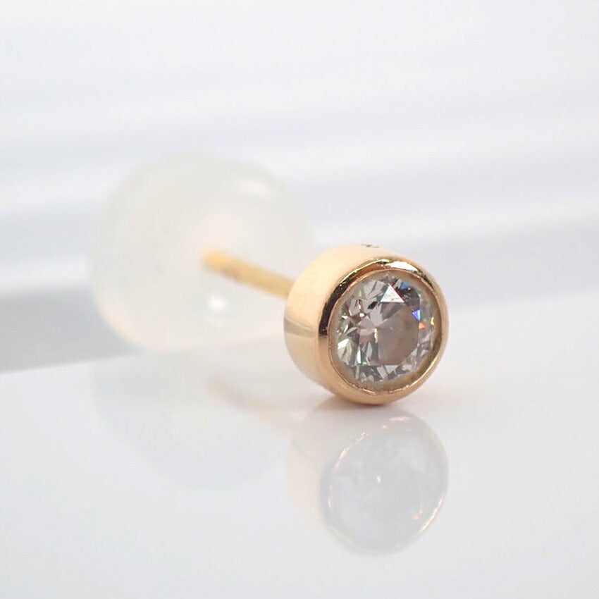 【中古】K18 ダイヤモンド ピアス 片方/j326-6