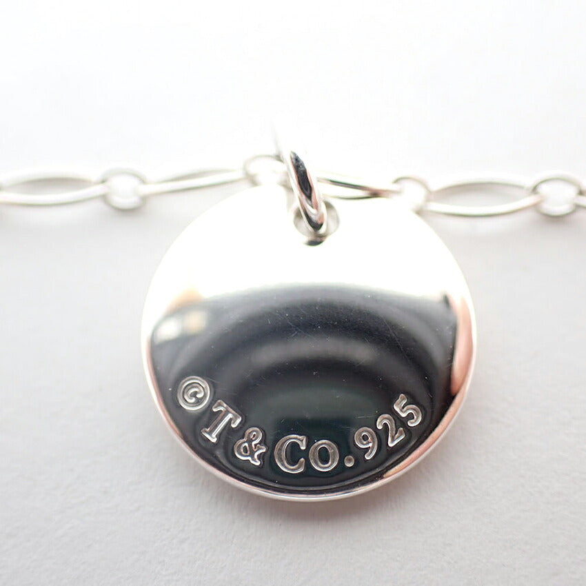 【中古】TIFFANY/ティファニー 925 イニシャル T  オーバルリンクチェーン ロング ペンダント/ネックレス/j327-1