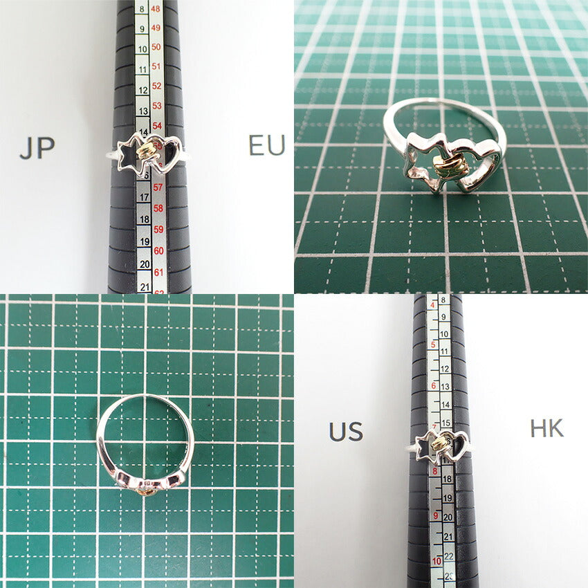 【中古】TIFFANY/ティファニー 925/750 ハート＆スター  リング /15号/j327-3