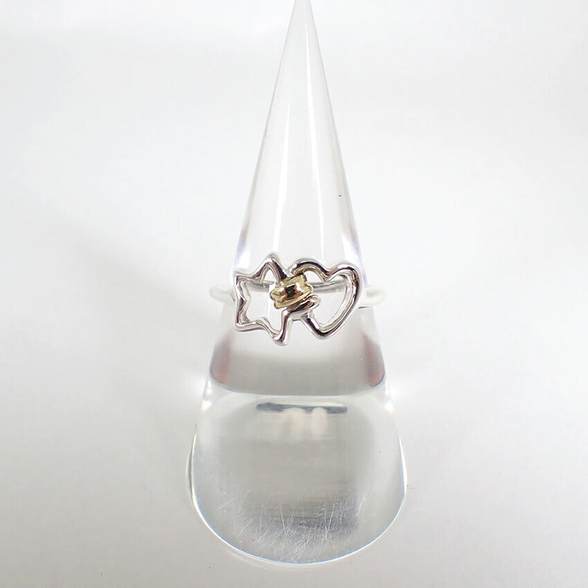 【中古】TIFFANY/ティファニー 925/750 ハート＆スター  リング /15号/j327-3