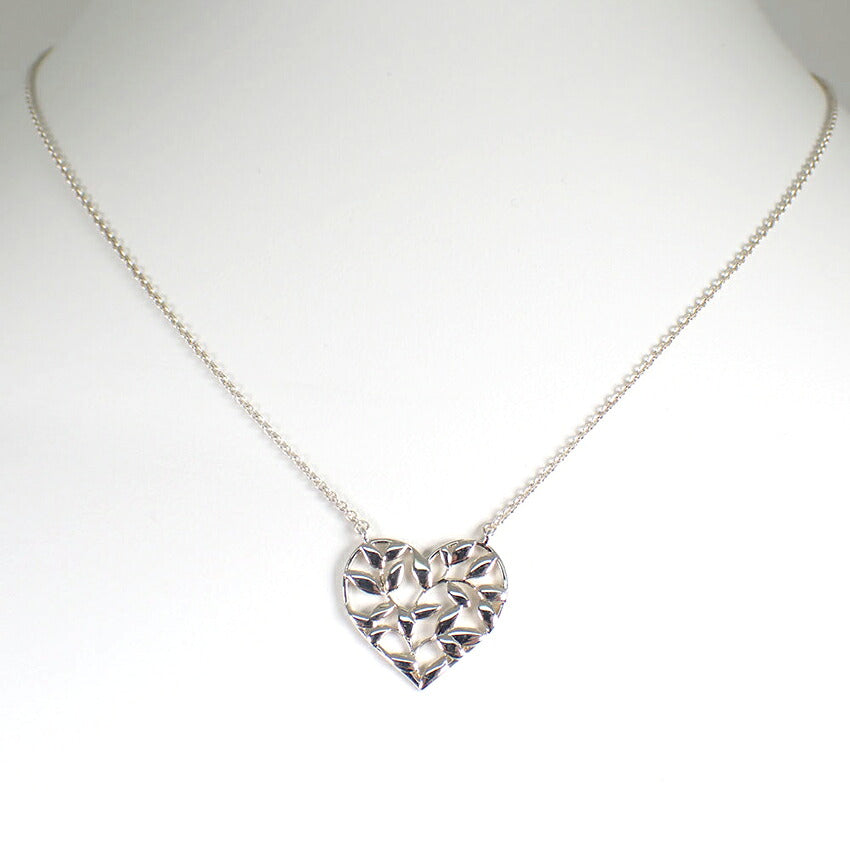 【中古】TIFFANY/ティファニー 925 オリーブリーフ ハート ペンダント/ネックレス/j327-8