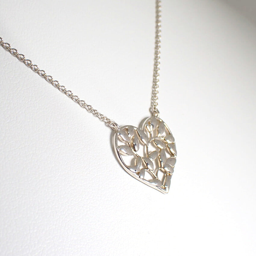 【中古】TIFFANY/ティファニー 925 オリーブリーフ ハート ペンダント/ネックレス/j327-8
