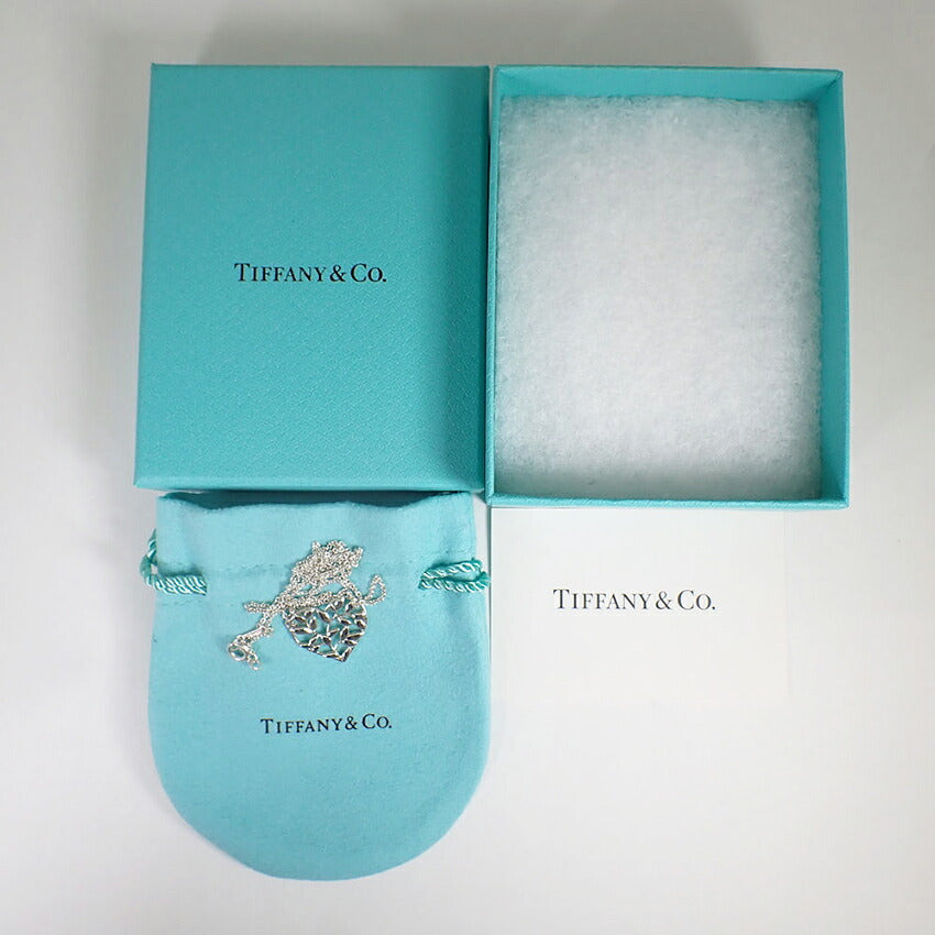 【中古】TIFFANY/ティファニー 925 オリーブリーフ ハート ペンダント/ネックレス/j327-8