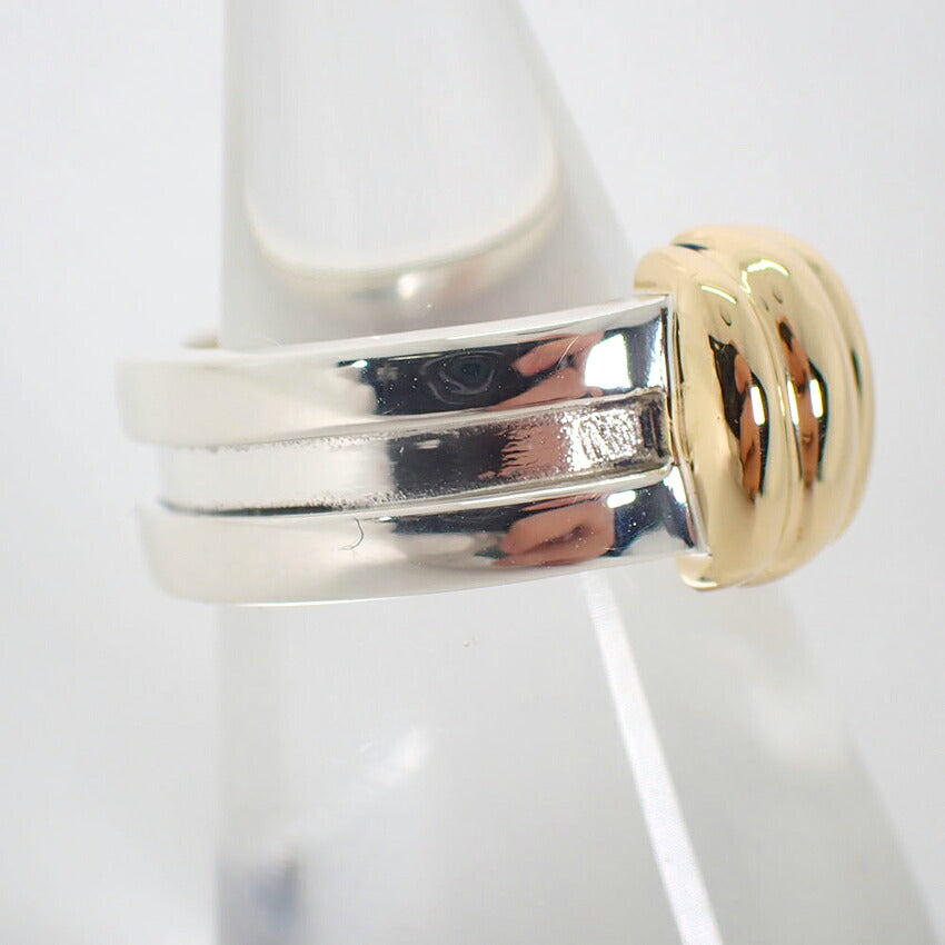 【中古】TIFFANY/ティファニー 925/750 グルーブド ウィズ  リング/8号/j328-5