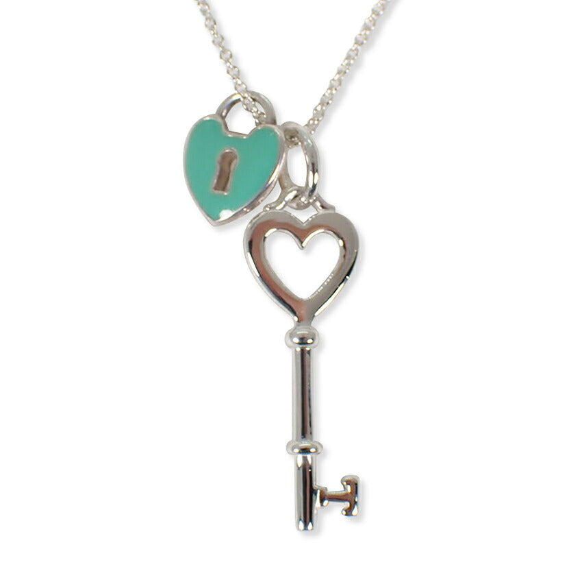 【中古】TIFFANY/ティファニー 925 ブルーキーホール ハートキー  ペンダント/j328-9
