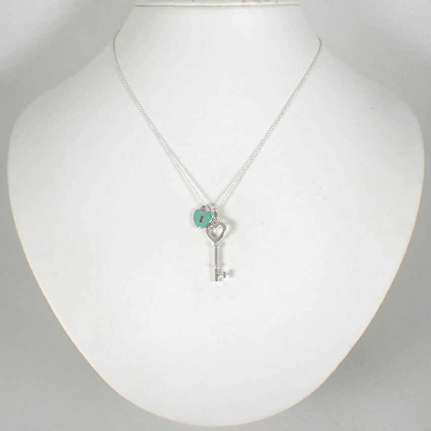 【中古】TIFFANY/ティファニー 925 ブルーキーホール ハートキー  ペンダント/j328-9