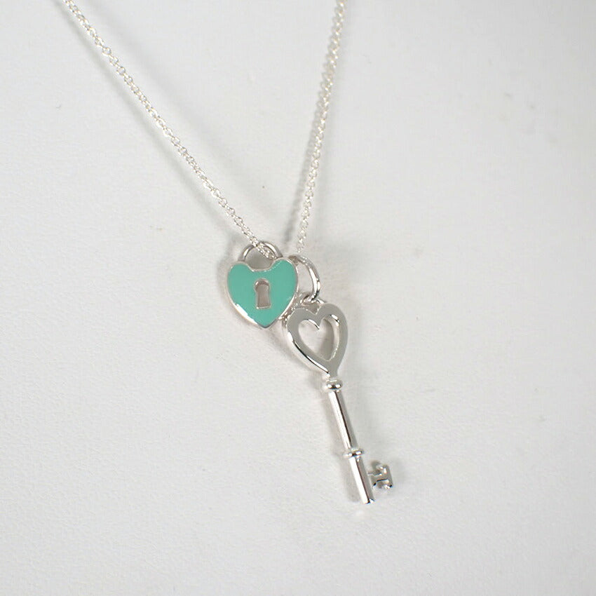 【中古】TIFFANY/ティファニー 925 ブルーキーホール ハートキー  ペンダント/j328-9