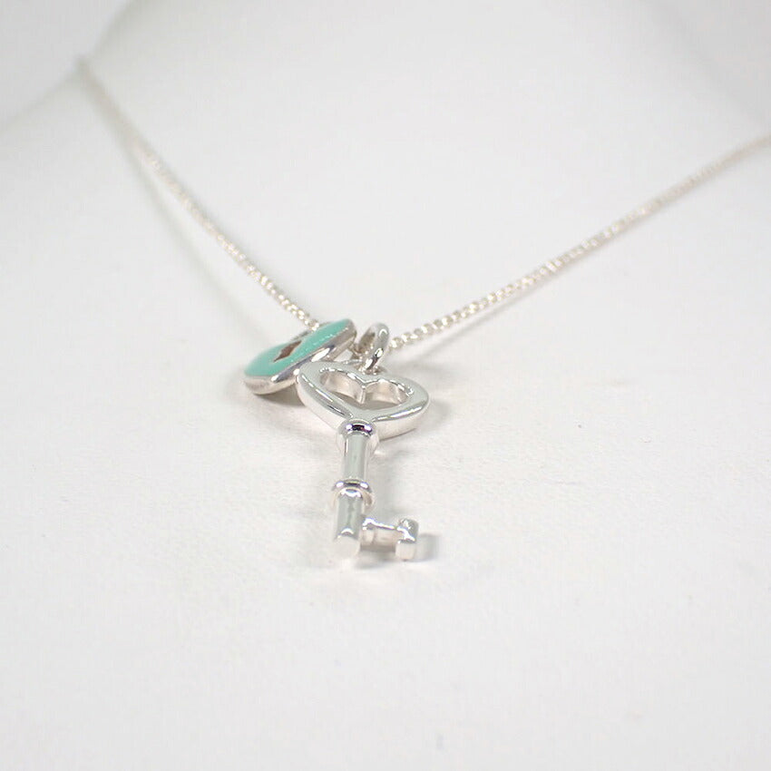 【中古】TIFFANY/ティファニー 925 ブルーキーホール ハートキー  ペンダント/j328-9