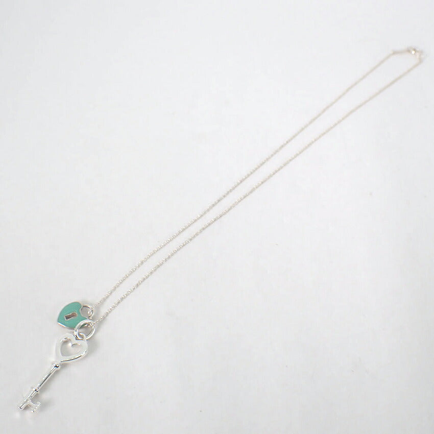 【中古】TIFFANY/ティファニー 925 ブルーキーホール ハートキー  ペンダント/j328-9