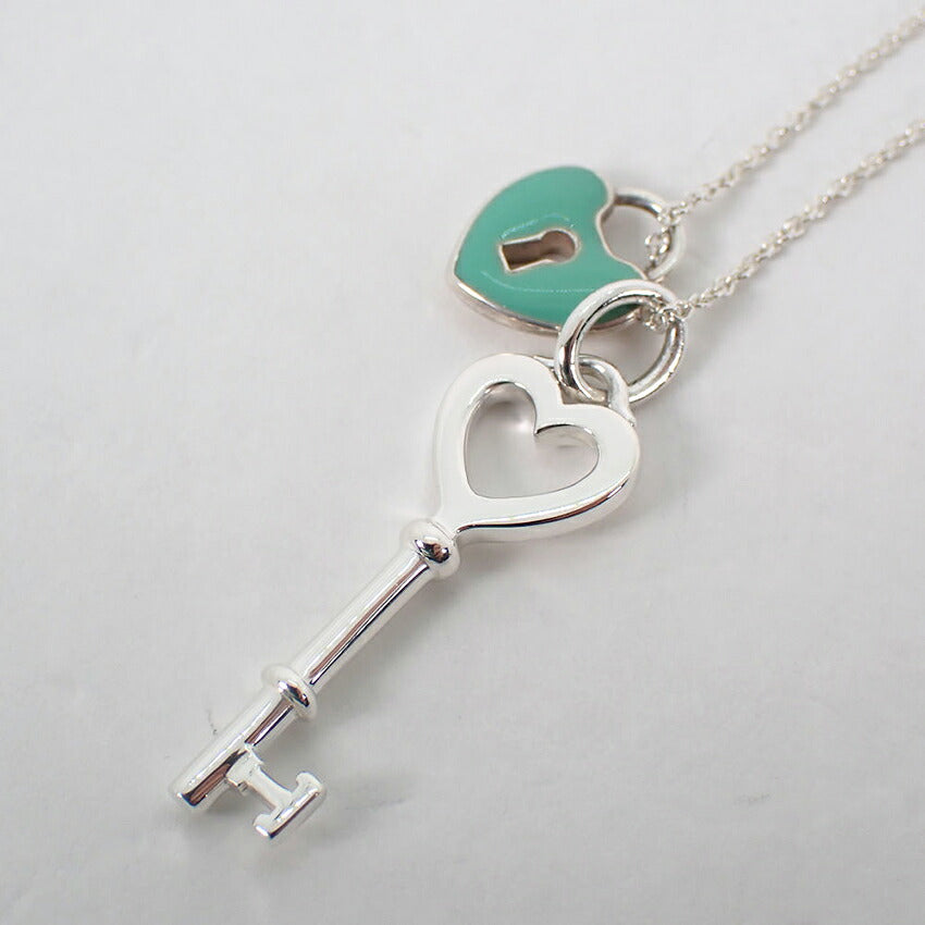 【中古】TIFFANY/ティファニー 925 ブルーキーホール ハートキー  ペンダント/j328-9
