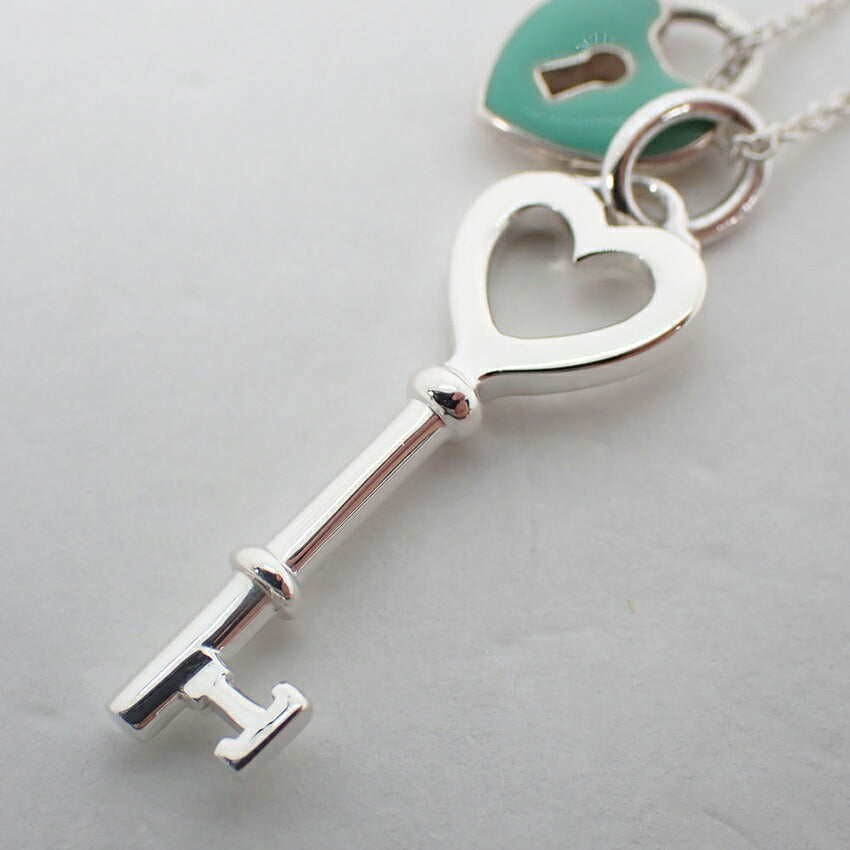 【中古】TIFFANY/ティファニー 925 ブルーキーホール ハートキー  ペンダント/j328-9