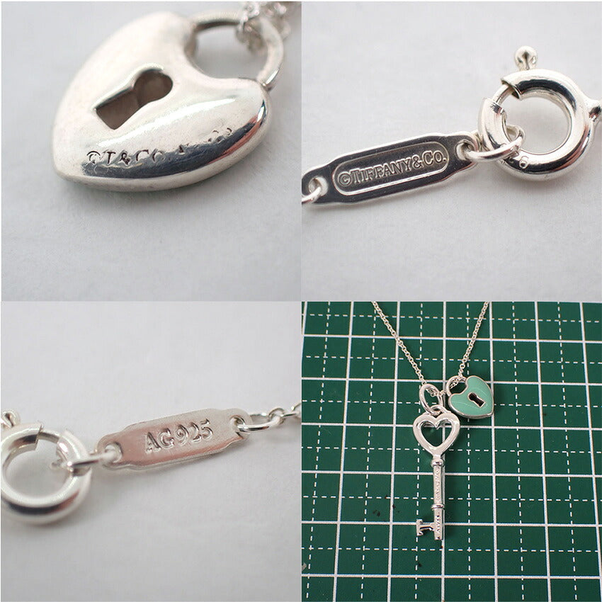 【中古】TIFFANY/ティファニー 925 ブルーキーホール ハートキー  ペンダント/j328-9