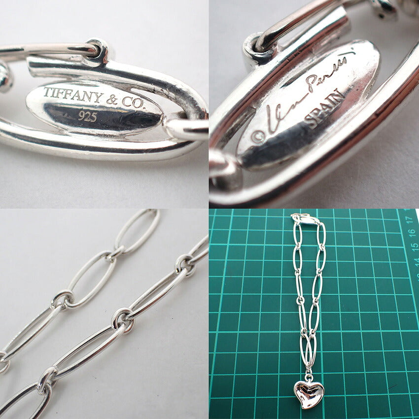 【中古】TIFFANY/ティファニー 925 カーブドハート ブレスレット/j329-11