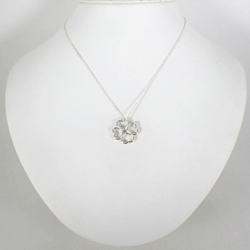 【中古】TIFFANY/ティファニー 925 ラビングハート クローバー ペンダント/ネックレス/j329-8