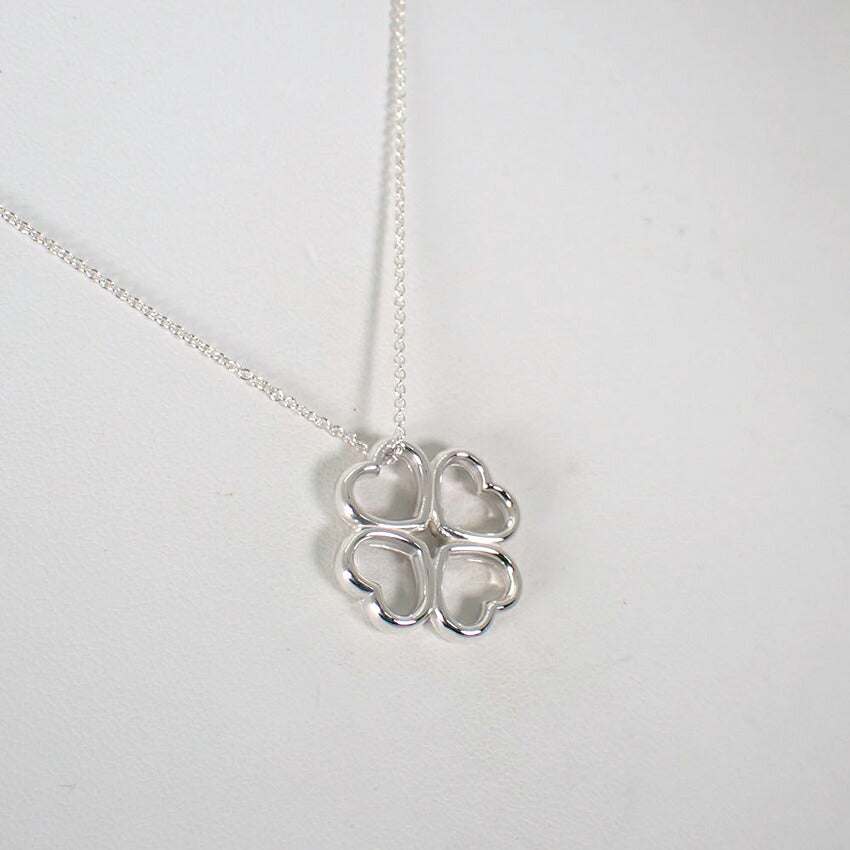 【中古】TIFFANY/ティファニー 925 ラビングハート クローバー ペンダント/ネックレス/j329-8