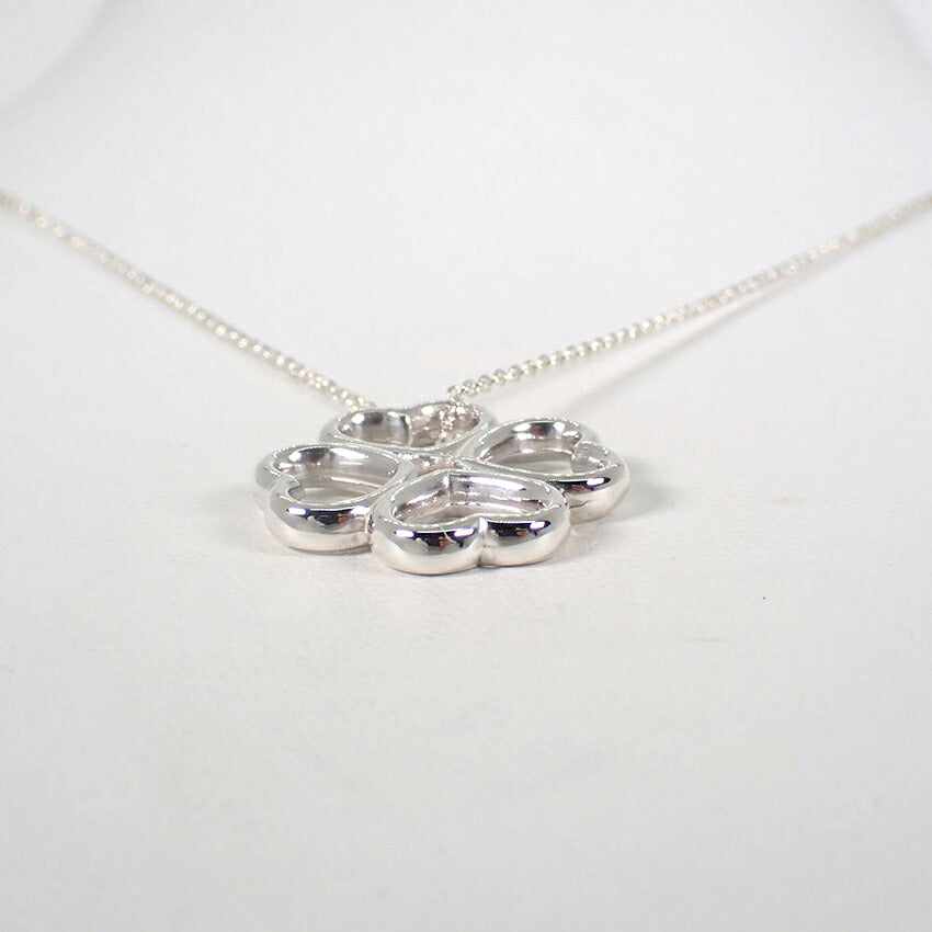【中古】TIFFANY/ティファニー 925 ラビングハート クローバー ペンダント/ネックレス/j329-8