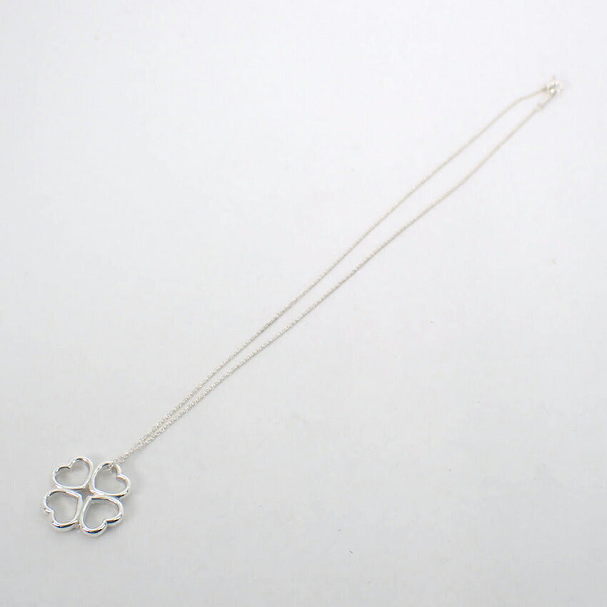 【中古】TIFFANY/ティファニー 925 ラビングハート クローバー ペンダント/ネックレス/j329-8