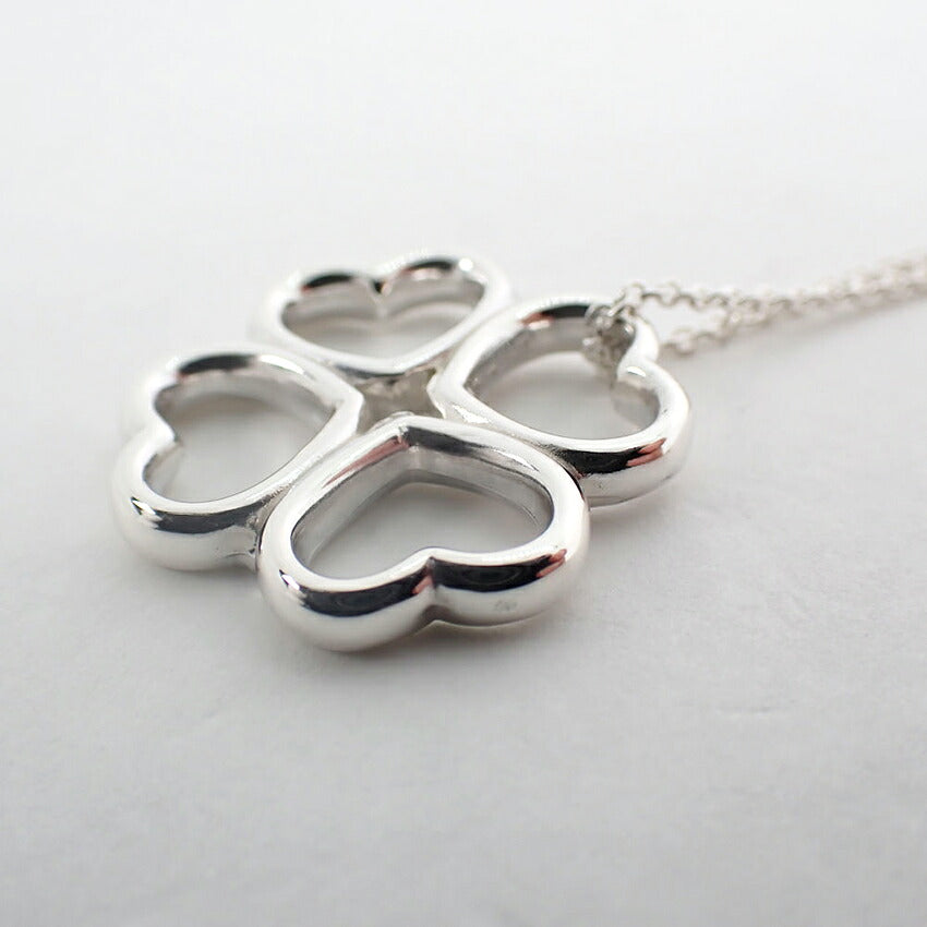 【中古】TIFFANY/ティファニー 925 ラビングハート クローバー ペンダント/ネックレス/j329-8