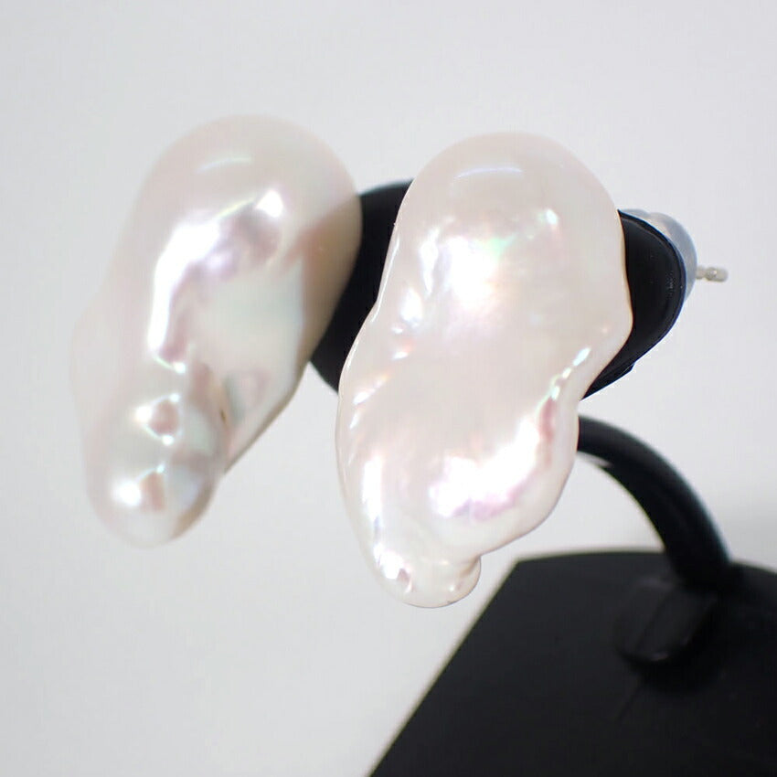 【新品】Pt900 淡水パール/スタッドピアス/j33-10