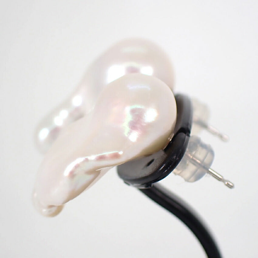 【新品】Pt900 淡水パール/スタッドピアス/j33-10