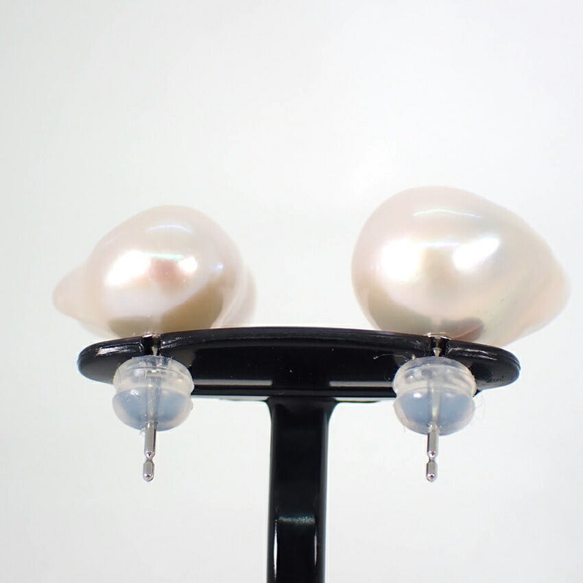 【新品】Pt900 淡水パール/スタッドピアス/j33-10